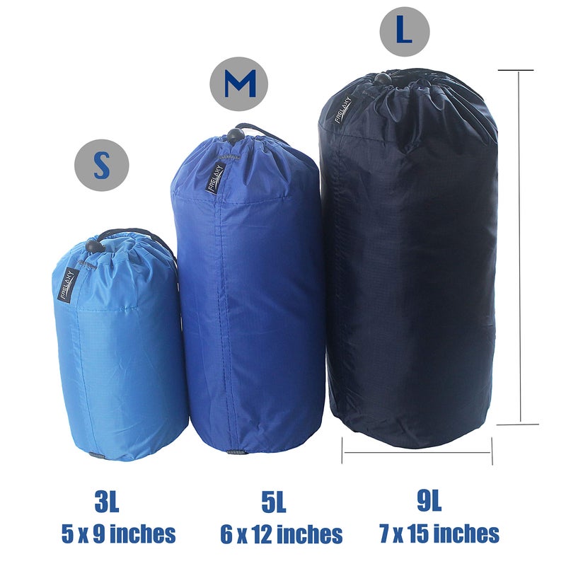 Frelaxy Stuff Sack Set 3-Pack (3L&5L&9L), Ultralight Ditty Bags with Dust Flap for Traveling Hiking Backpacking â€¦ - Image 2